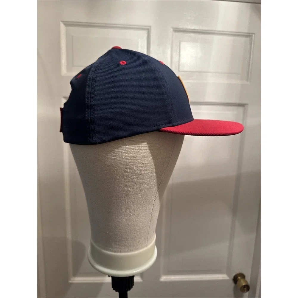 Black Clover x Rawlings Navy Blue Red Stretch Fitted Hat Cap Sz S/M